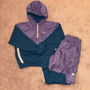 Nike Two-Tone Hooded Tracksuit in Purple and Teal